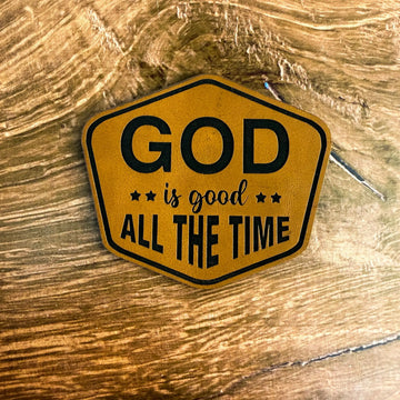 God Is Good – Laser Engraved Leather Patch 