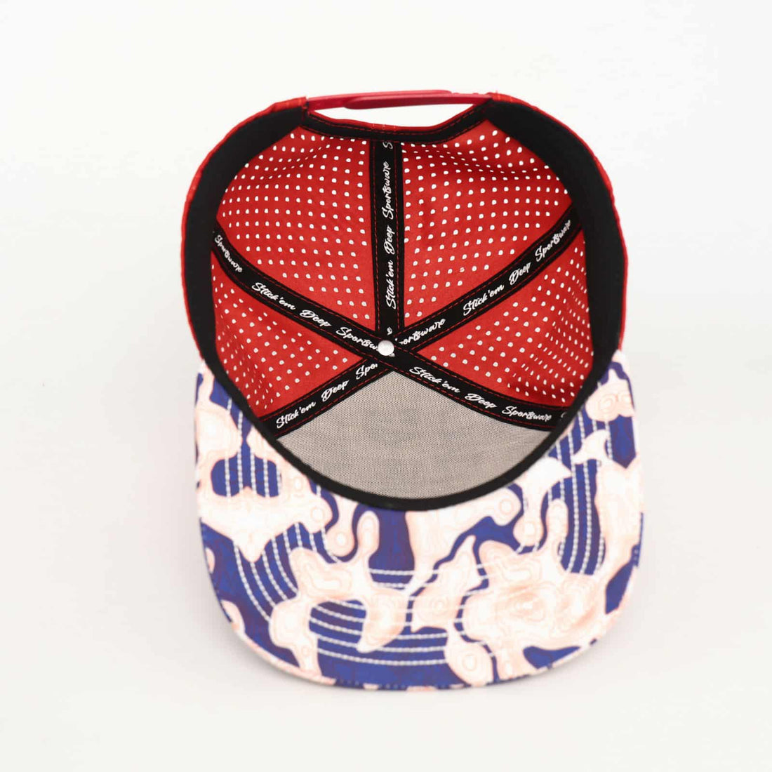 Red White Blue Topo Red Back | Performance Waterproof 7-Panel Hat