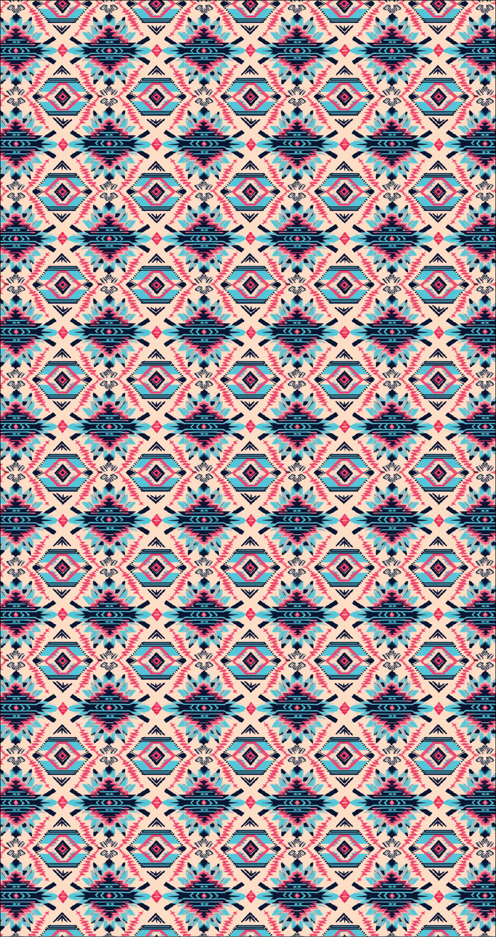 Custom UV Printed Leatherette Sheet – Rosa | Pink Blue Aztec Western