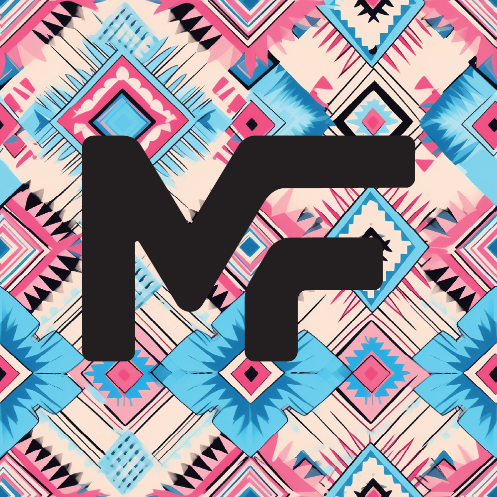 Custom UV Printed Leatherette Sheet – Solana | Pink Blue Aztec Western