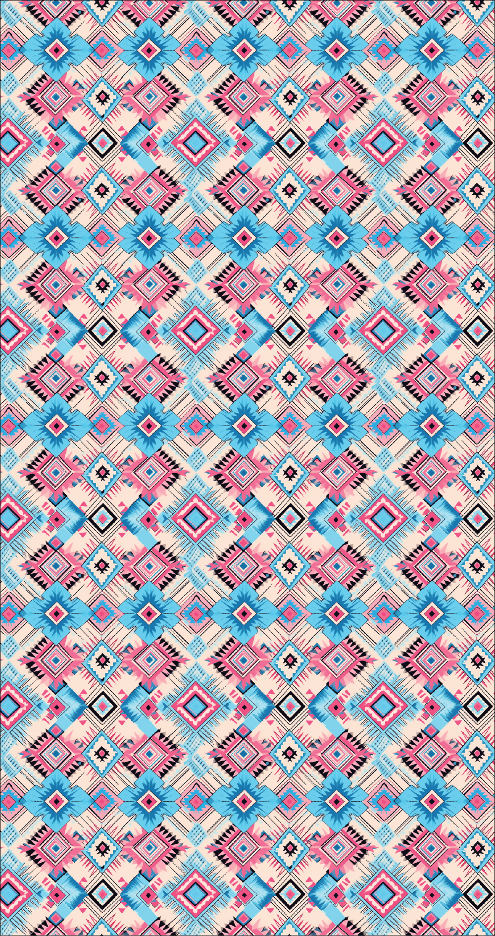 Custom UV Printed Leatherette Sheet – Solana | Pink Blue Aztec Western