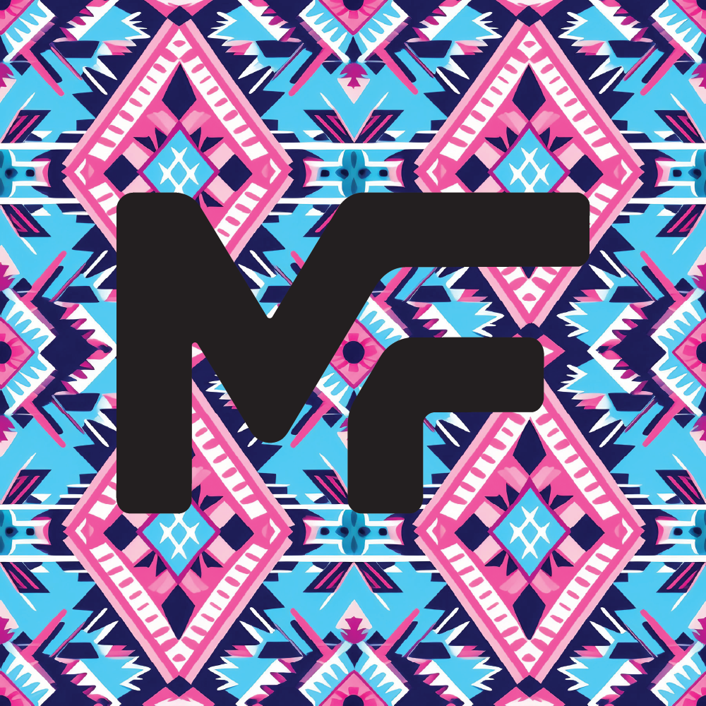 Custom UV Printed Leatherette Sheet – Indiga | Pink Blue Aztec Western