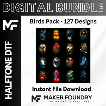 Birds DTF Halftone Design Pack | 127 Designs