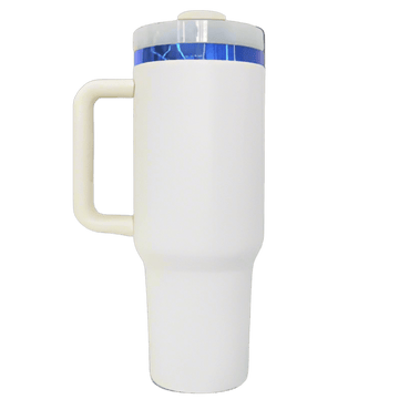 40oz Blue Plated Tumbler - Cream
