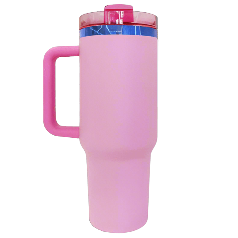 40oz Blue Plated Tumbler - Bubblegum
