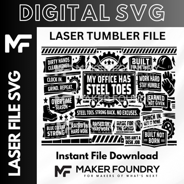 Blue Collar Tumbler Wrap – SVG | Laser File