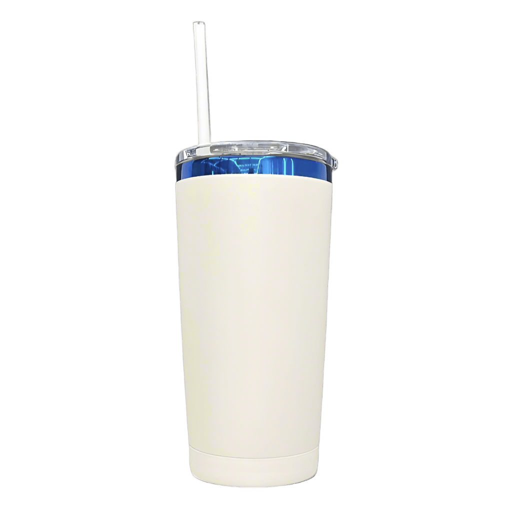 20oz Blue Plated Tumbler - Cream