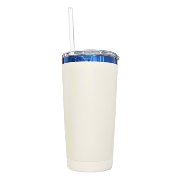 20oz Blue Plated Tumbler - Cream
