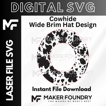 Cowhide Wide Brim Hat Design | Laser Engraving File SVG