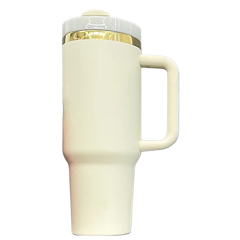 40oz Gold Plated Tumbler - Cream