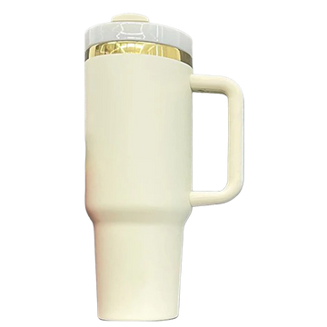 40oz Gold Plated Tumbler - Cream