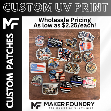 Custom UV Printed Leatherette Hat Patches | Wholesale