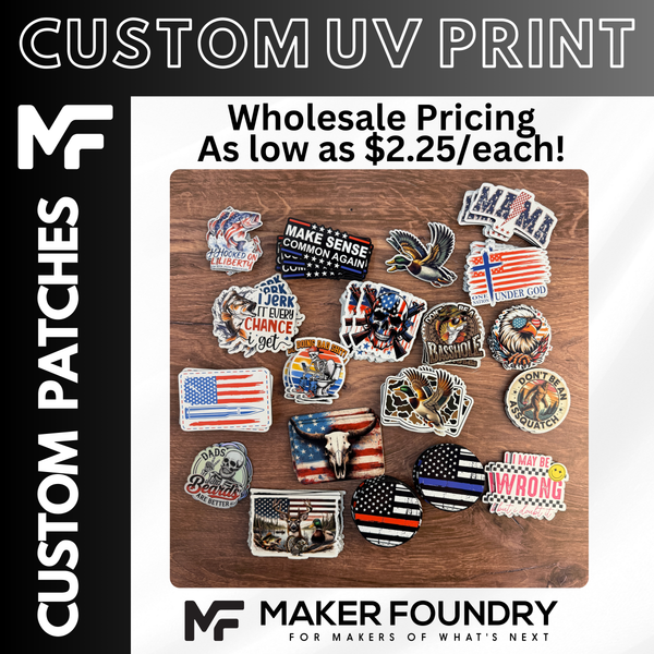 Custom UV Printed Leatherette Hat Patches | Wholesale