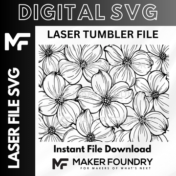 Dogwood Flower Tumbler Wrap | Digital Download | Laser File