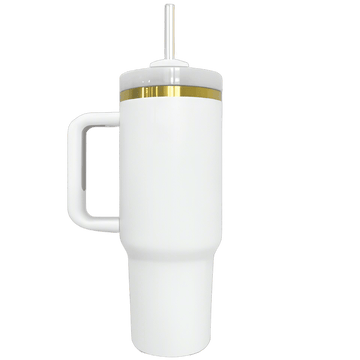 40oz Gold Plated Tumbler - White