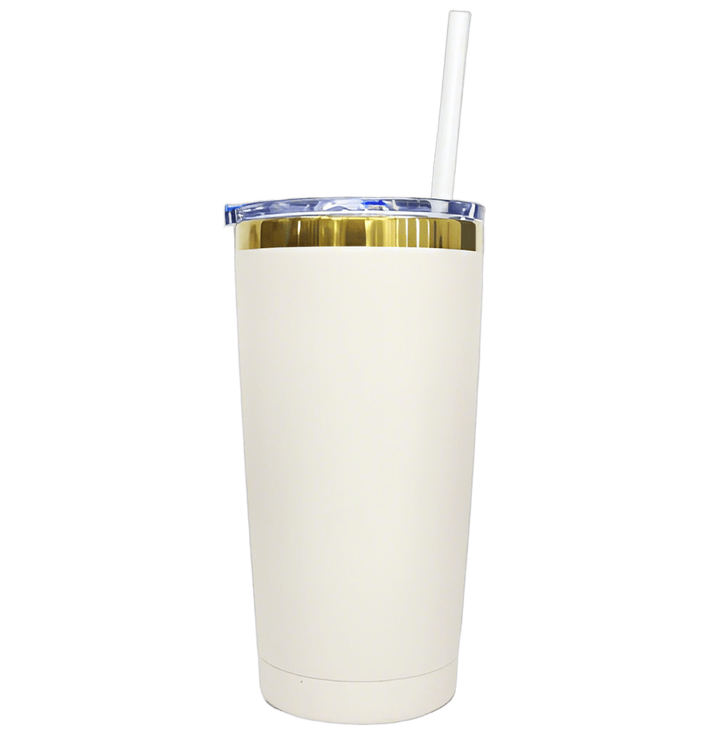 20oz Mirror Gold Plated Tumbler - Cream
