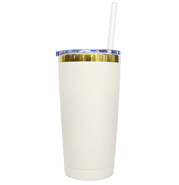 20oz Mirror Gold Plated Tumbler - Cream