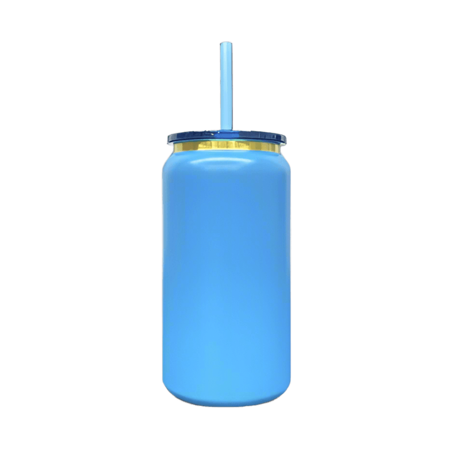 16oz Gold Plated Tumbler - Light Blue