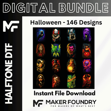 Halloween DTF Halftone Design Pack | 146 Designs