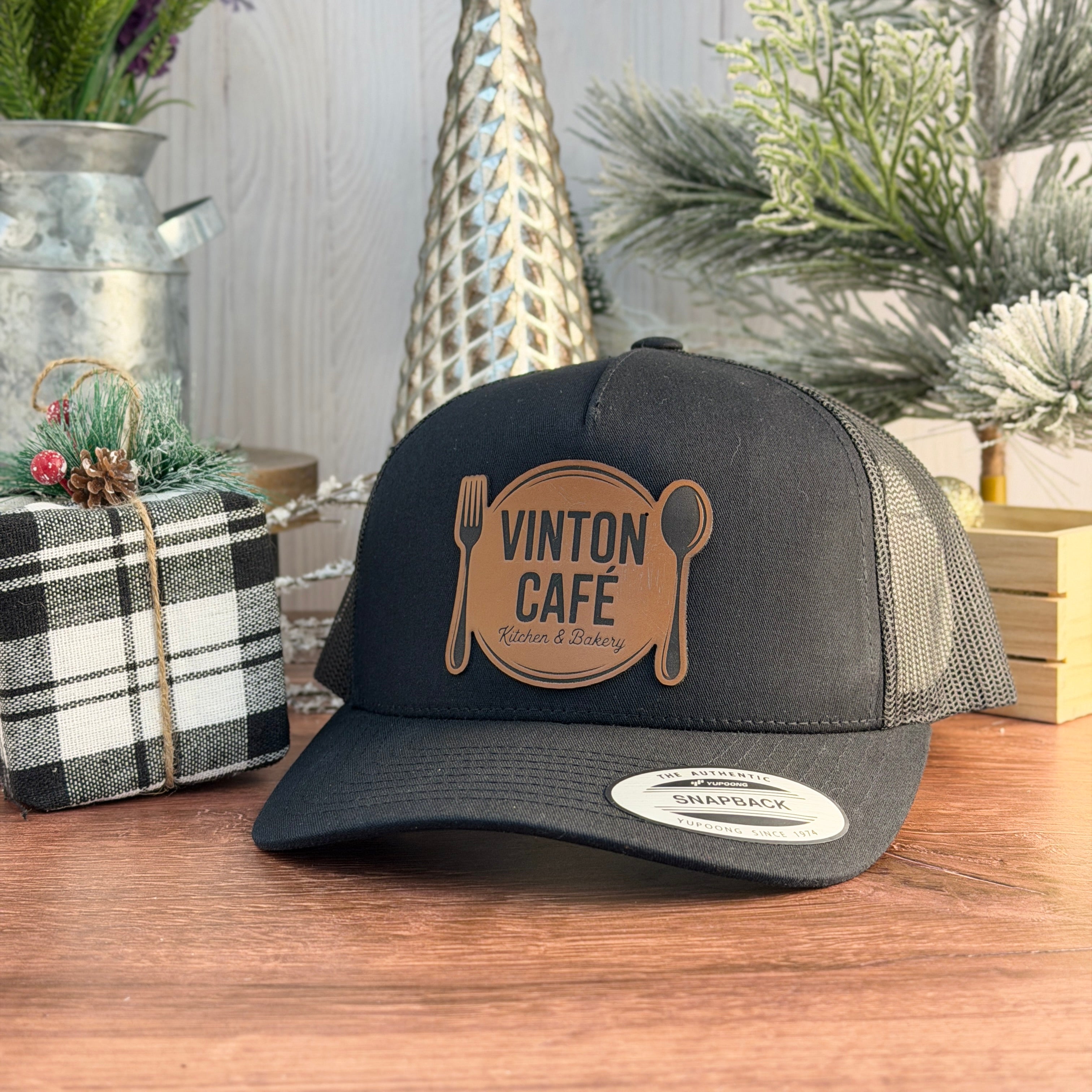 Custom Laser Engraved Leatherette Hat Patches |  Wholesale