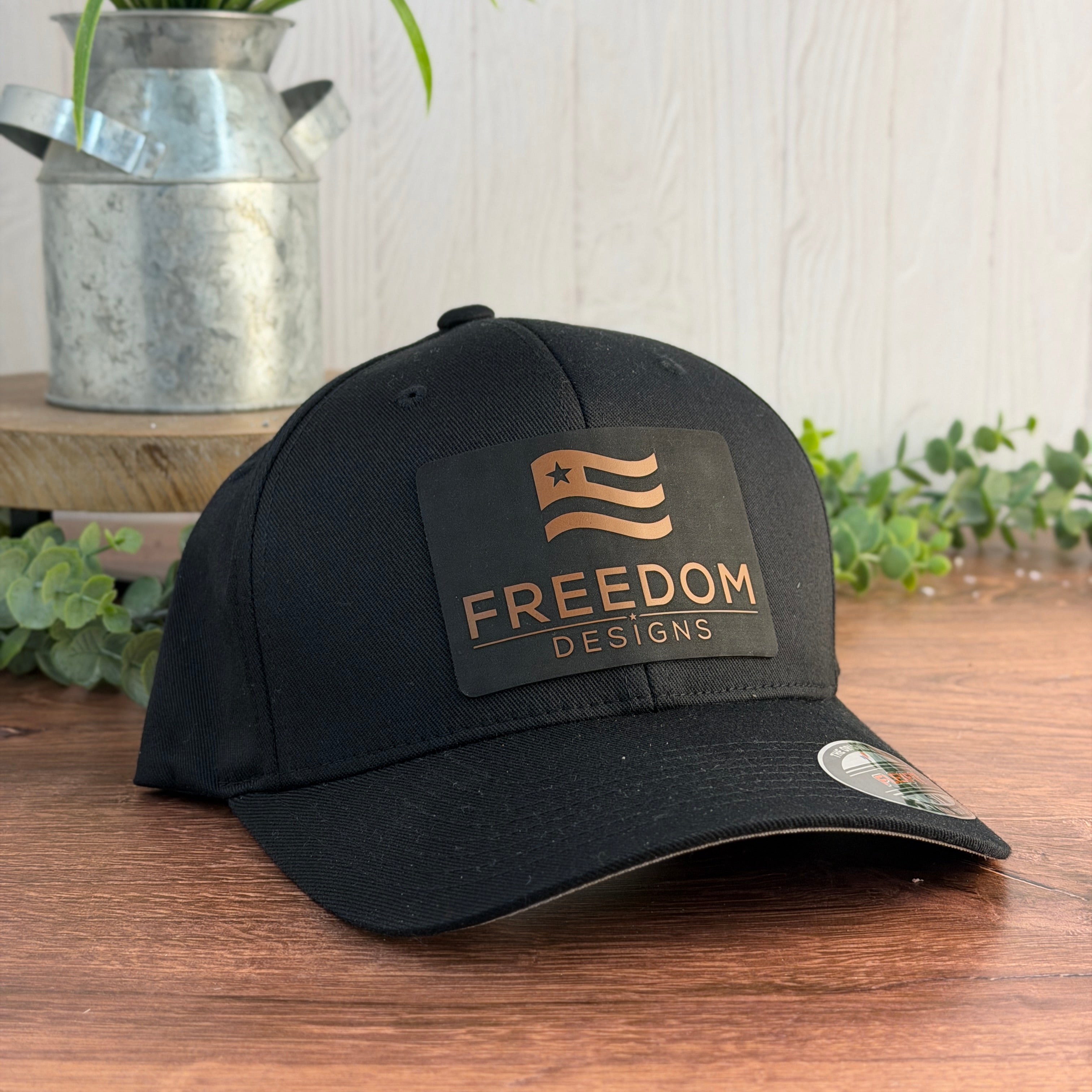 Custom Laser Engraved Leatherette Hat Patches |  Wholesale