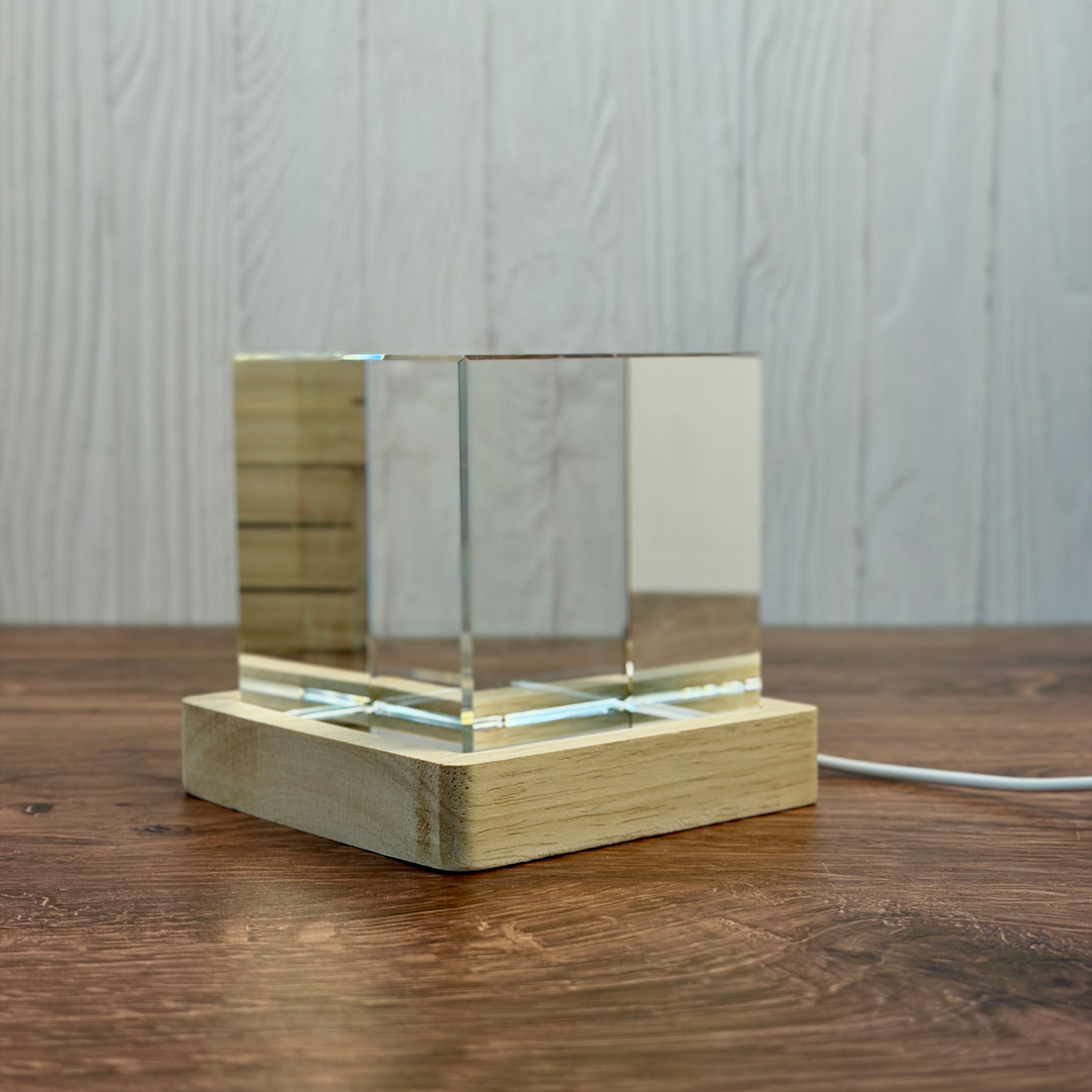 K9 Crystal With LED Base & Gift Box - 80mm Cube