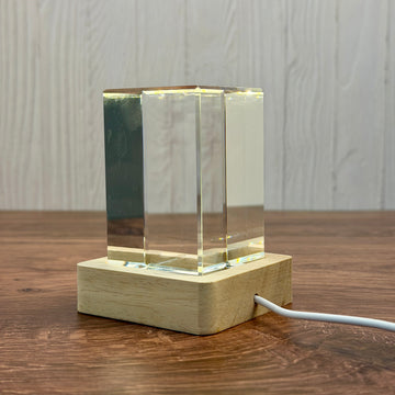 K9 Crystal With LED Base & Gift Box - 50 x 50 x 80mm Block