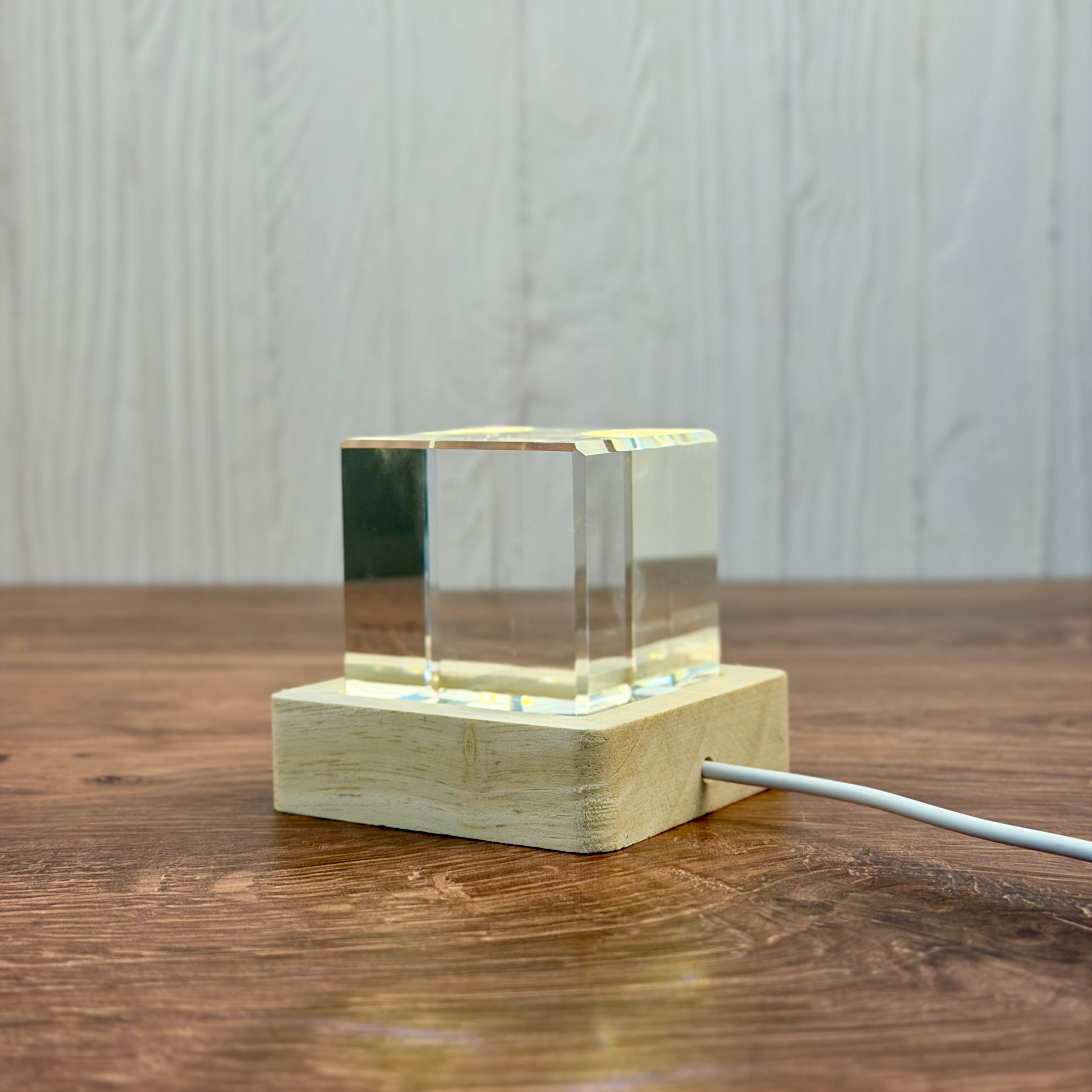 K9 Crystal With LED Base & Gift Box - 50mm Cube