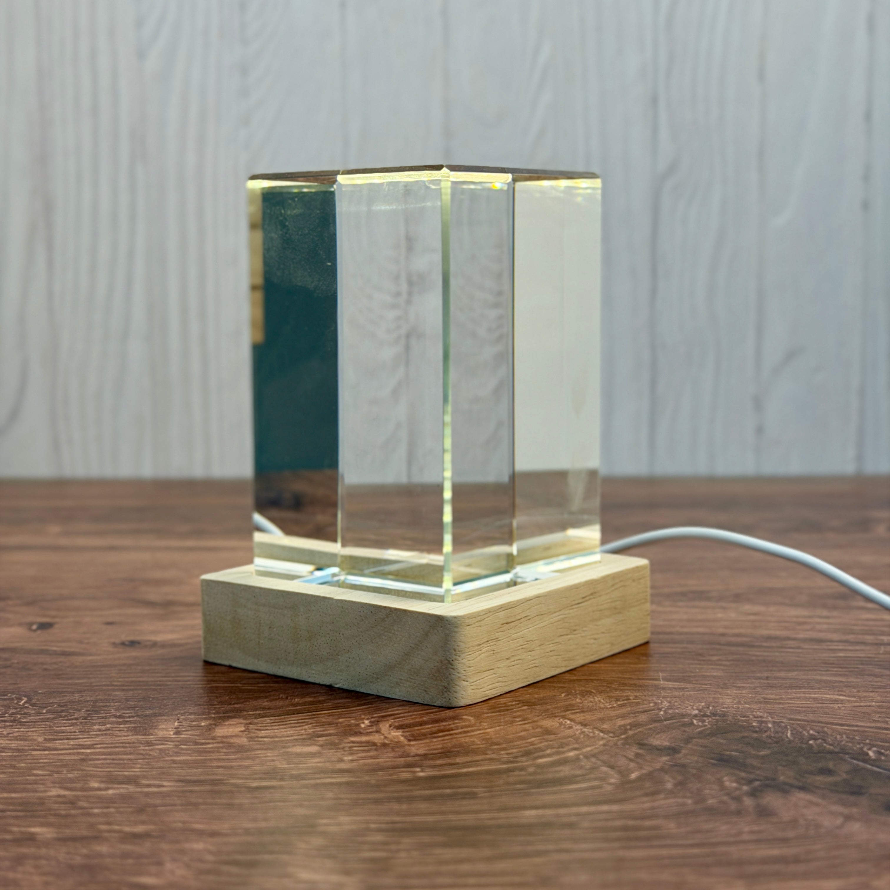 K9 Crystal With LED Base & Gift Box - 60 x 60 x 100mm Block