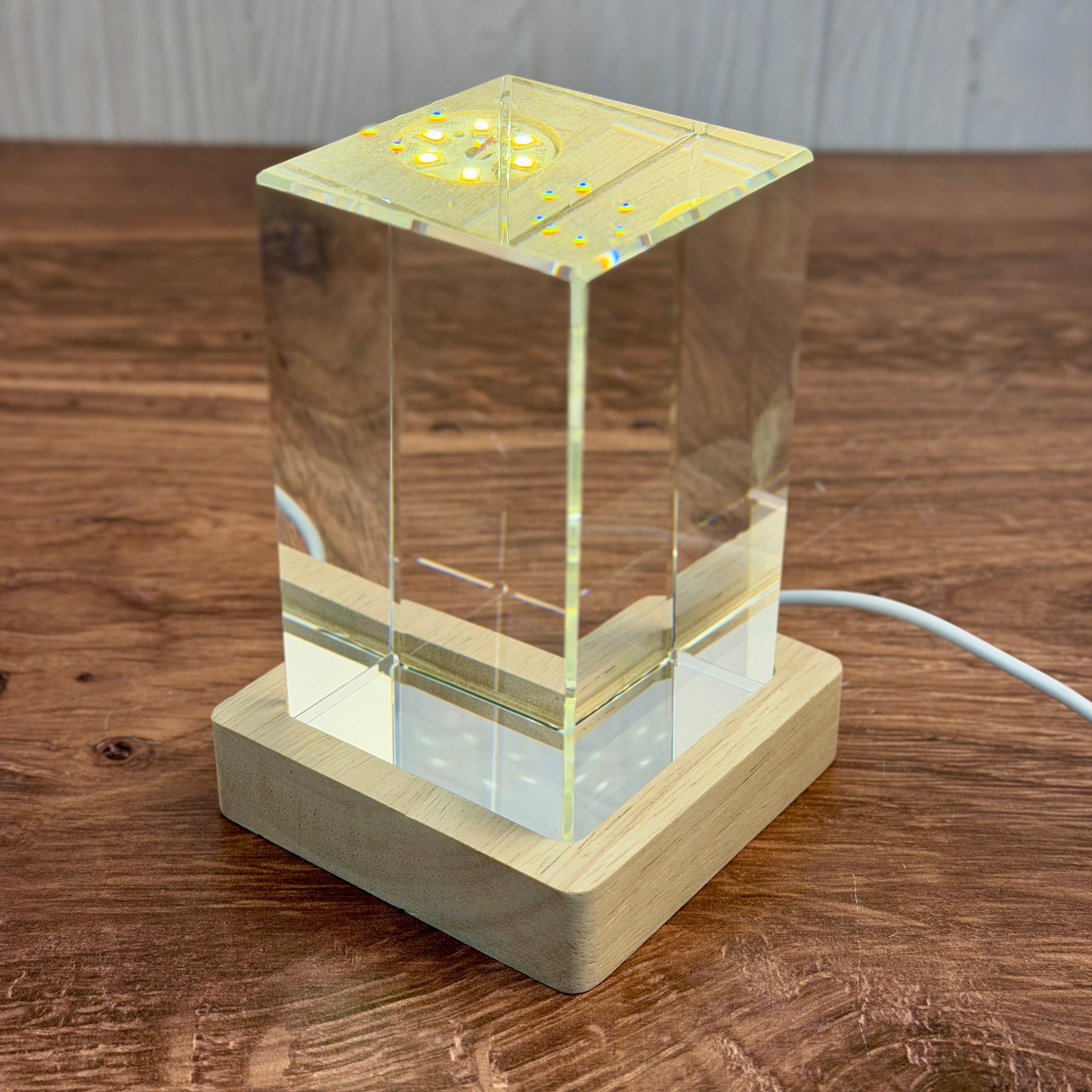 K9 Crystal With LED Base & Gift Box - 60 x 60 x 100mm Block