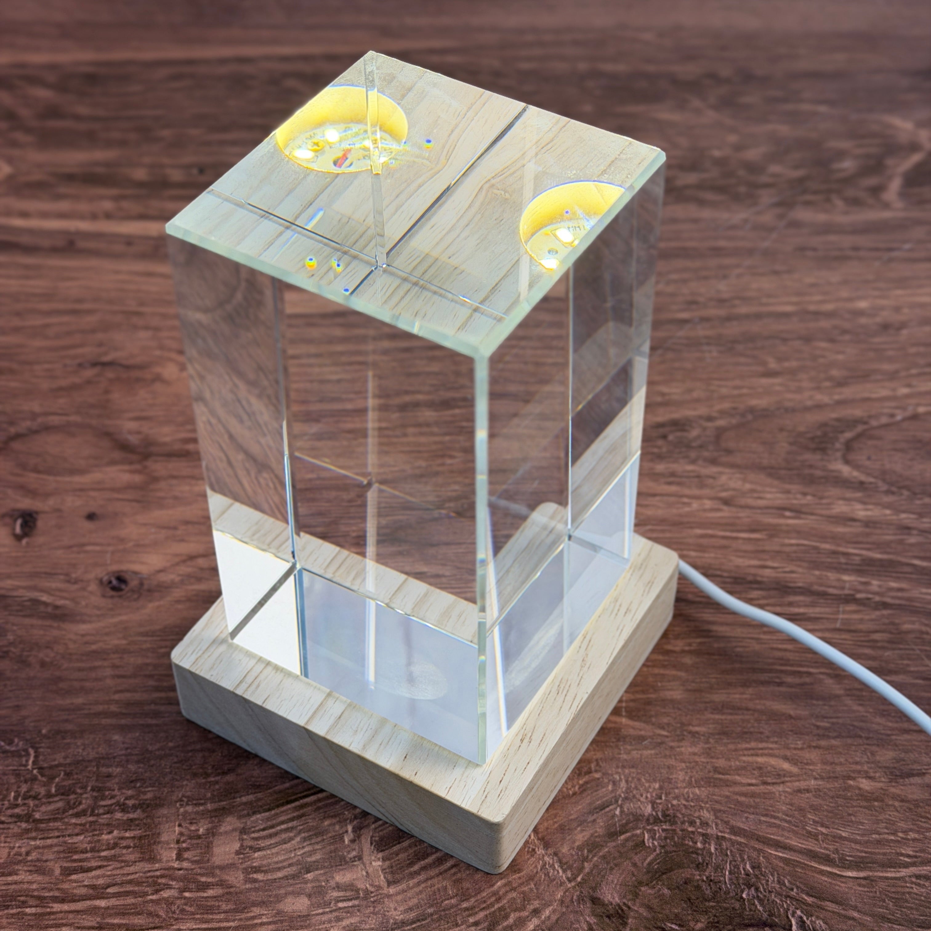 K9 Crystal With LED Base & Gift Box - 70 x 70 x 120mm Block
