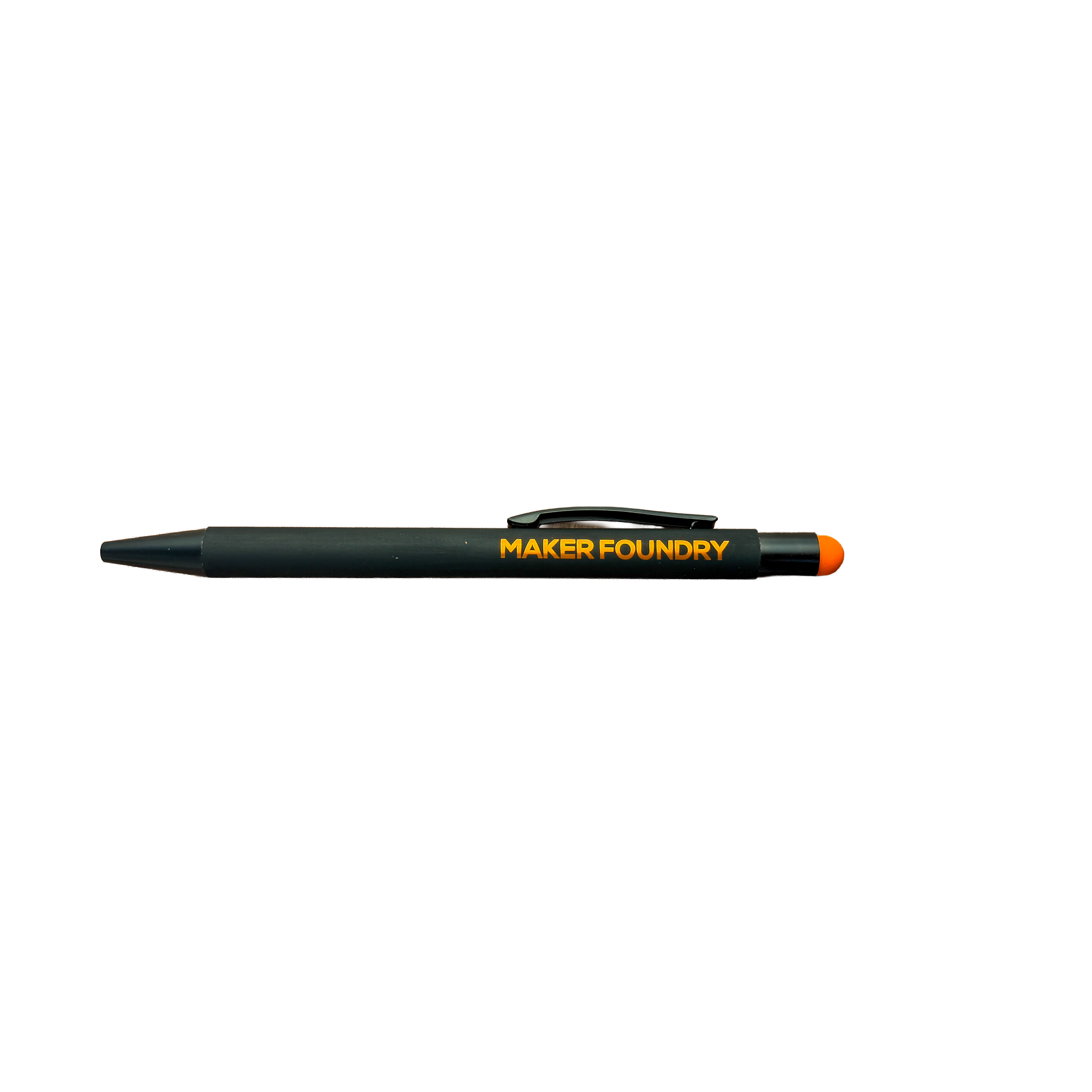 Soft Touch Engraving Pen with Stylus - Orange | Laser Engraving Blank