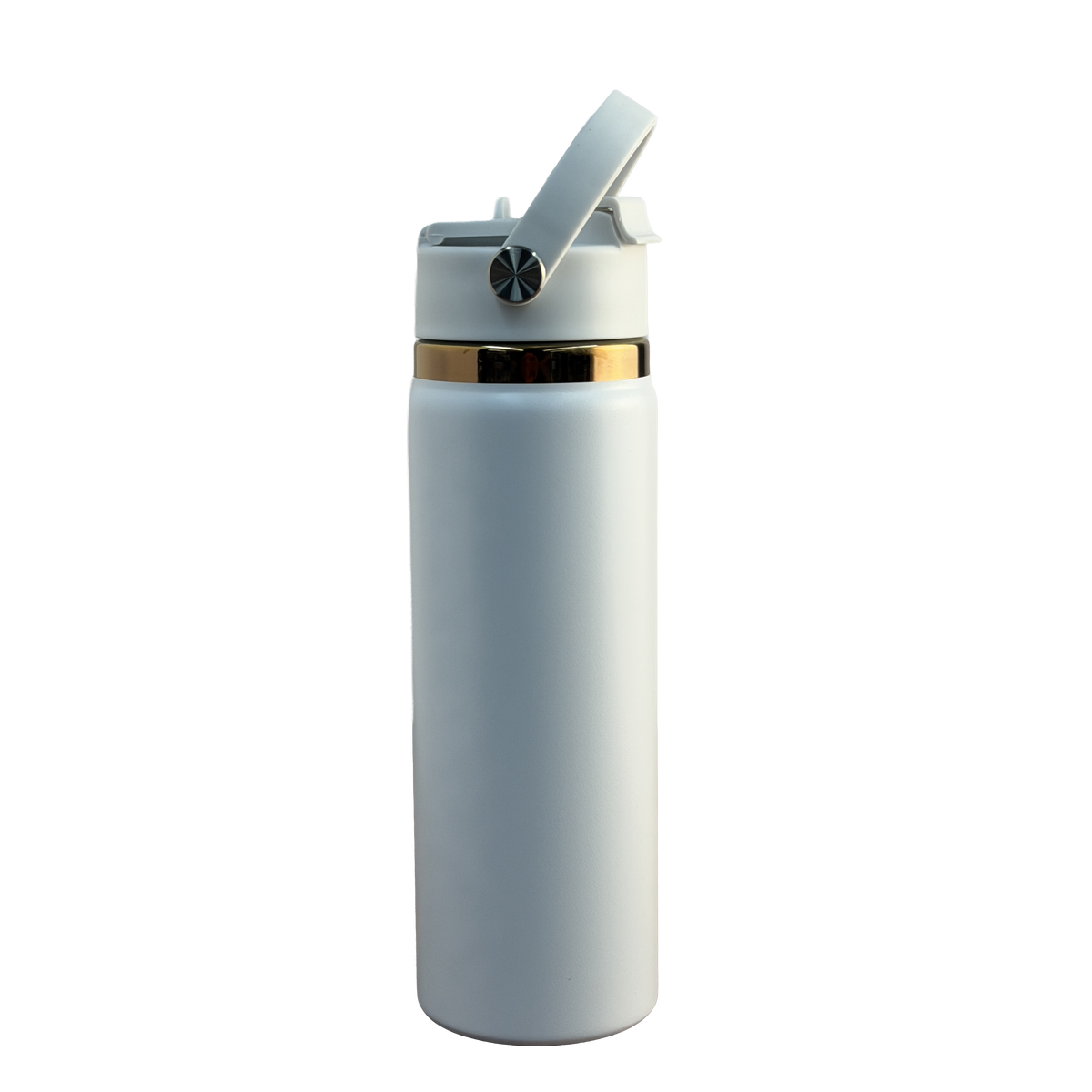 20oz Copper Plated Sports Bottle with 2-in-1 Lid - White