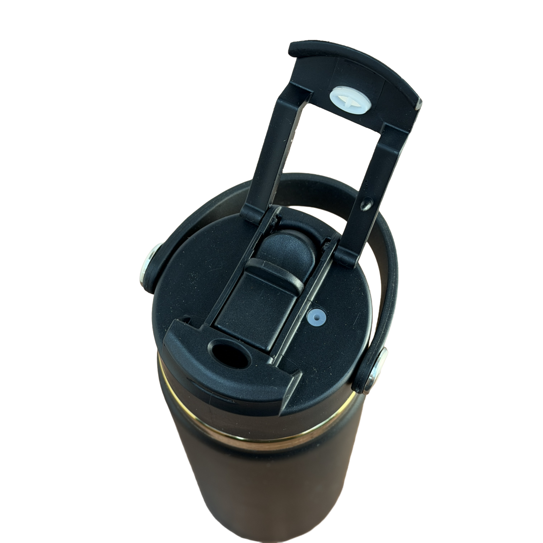 20oz Copper Plated Sports Bottle with 2-in-1 Lid - Black
