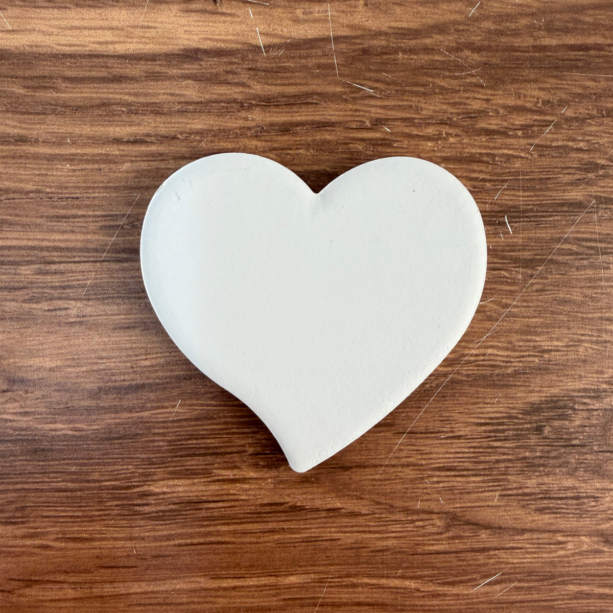Heart shaped ceramic magnet blank with bright white UV print coating