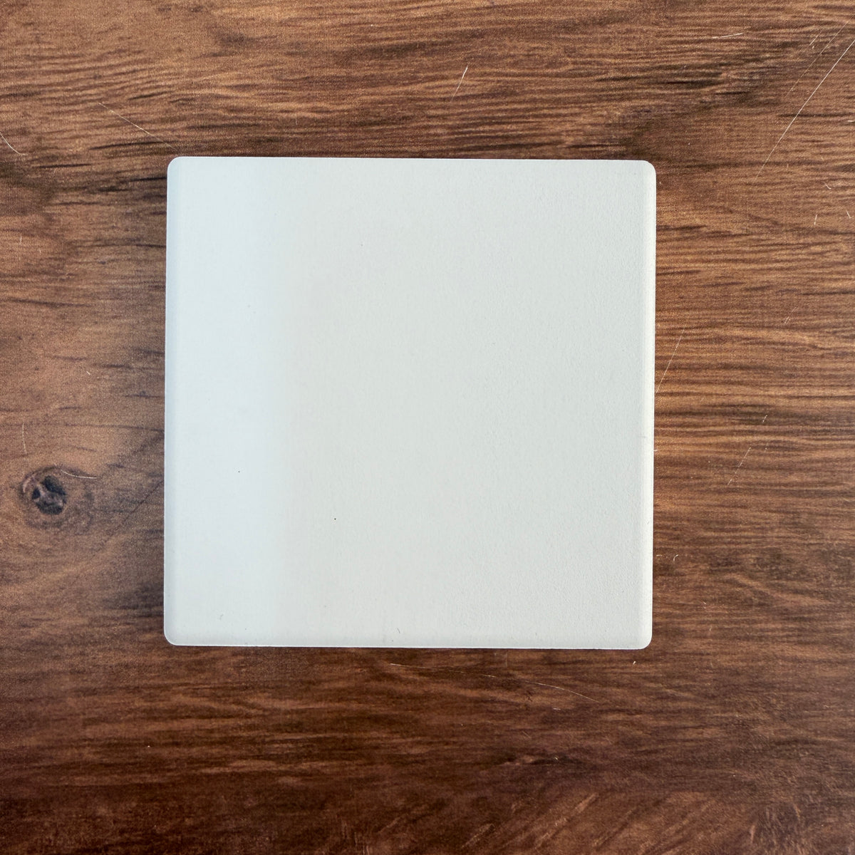 Square ceramic magnet blank with bright white UV print coating, 7 x 7 cm