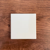 Square ceramic coaster blank for UV printing, bright white, 10 x 10 cm with cork backing