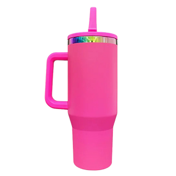 40oz Leak Proof Rainbow Plated Tumbler - Hot Pink