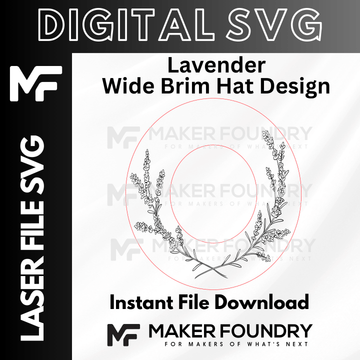 Lavender Wide Brim Hat Design | Laser Engraving File SVG