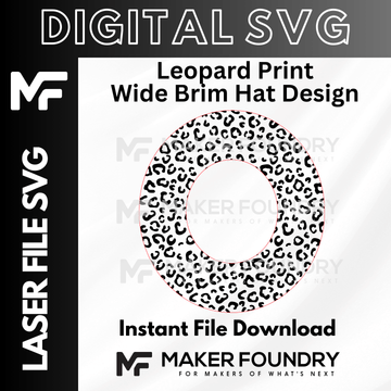 Leopard Print Wide Brim Hat Design | Laser Engraving File SVG