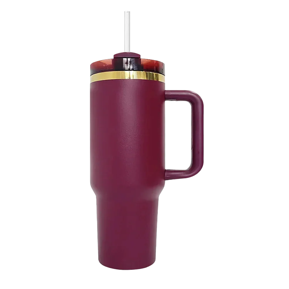 40oz Gold Plated Tumbler - Burgundy