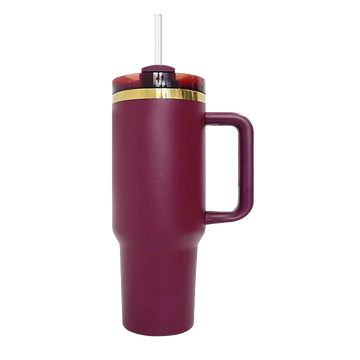 40oz Gold Plated Tumbler - Burgundy