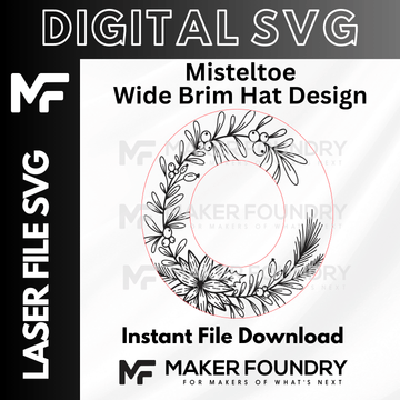 Mistletoe Wide Brim Hat Design | Laser Engraving File SVG