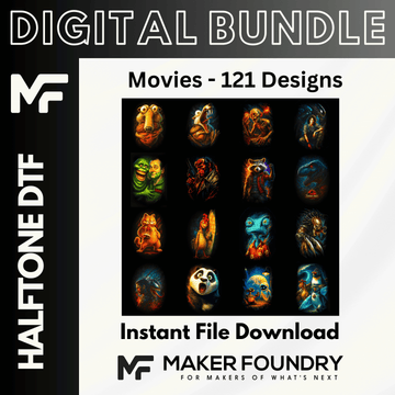 Movies DTF Halftone Design Pack | 121 Designs