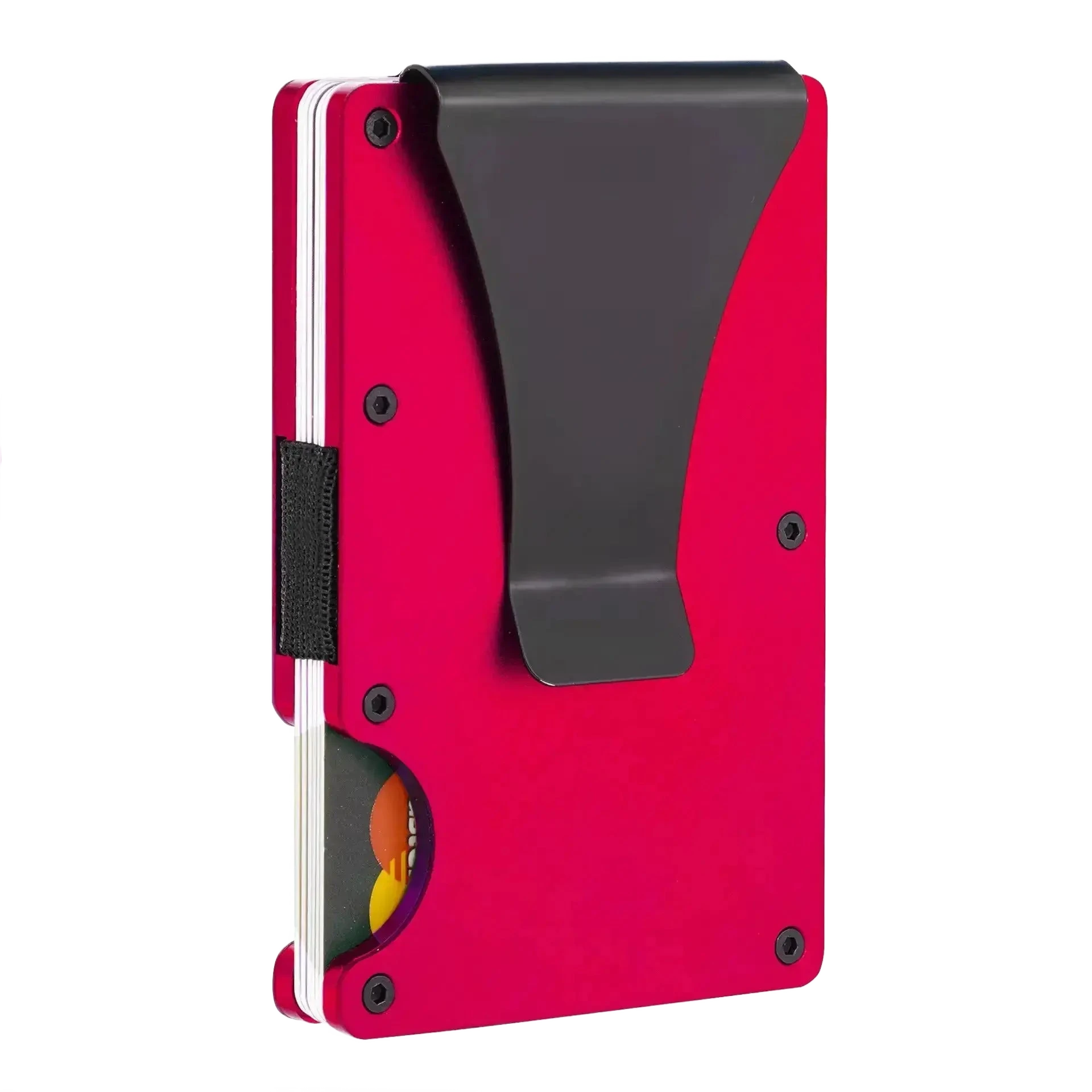 Minimalist RFID Wallet – Bright Red Metal