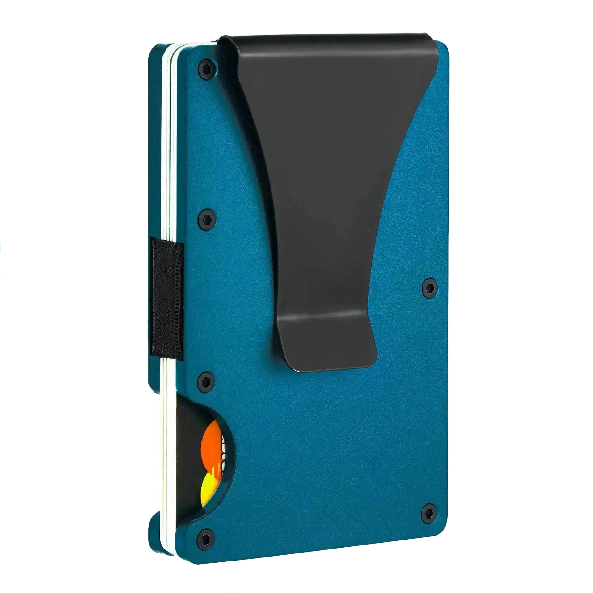 Minimalist RFID Wallet – Navy Blue Metal