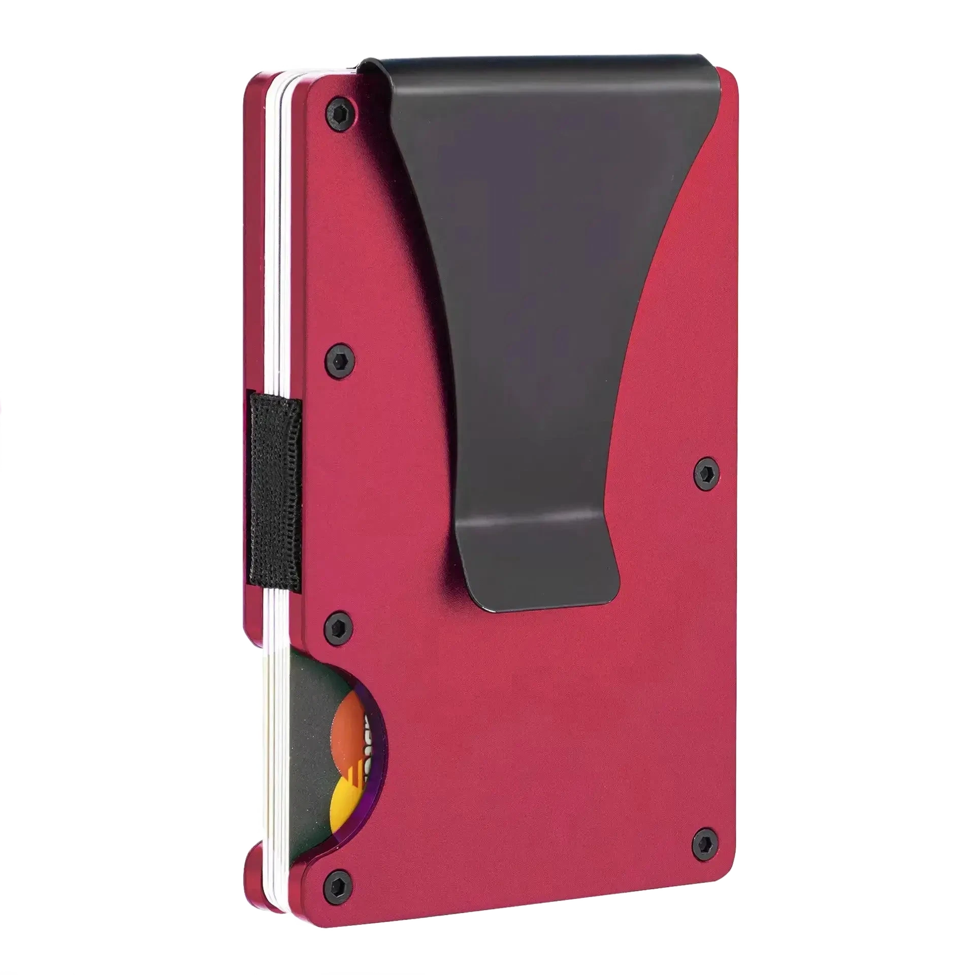 Minimalist RFID Wallet – Maroon Metal