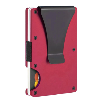 Minimalist RFID Wallet – Maroon Metal