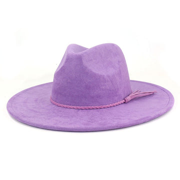 Vegan Suede Wide Brim Western Hat Blank - Lavender