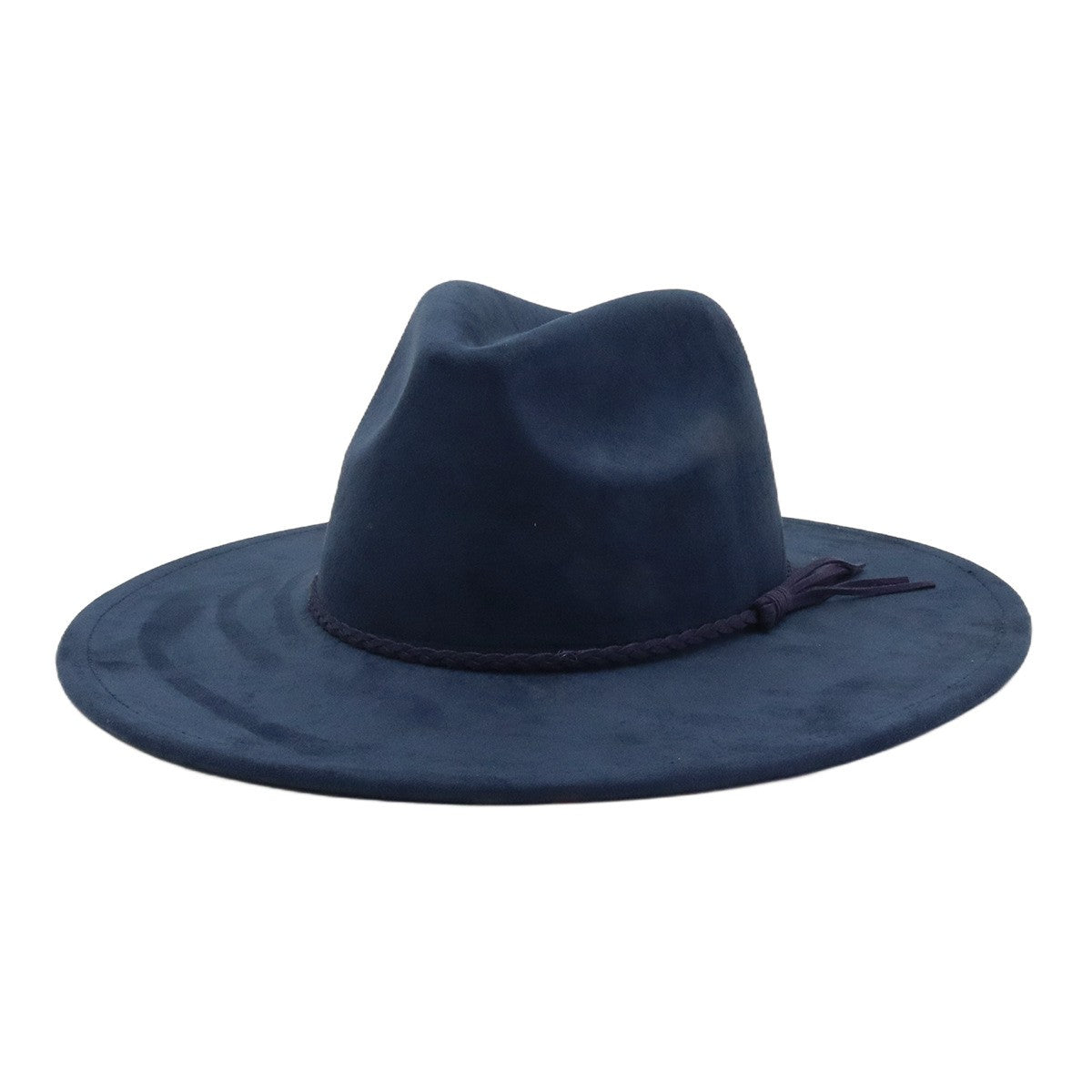Vegan Suede Wide Brim Western Hat Blank - Navy